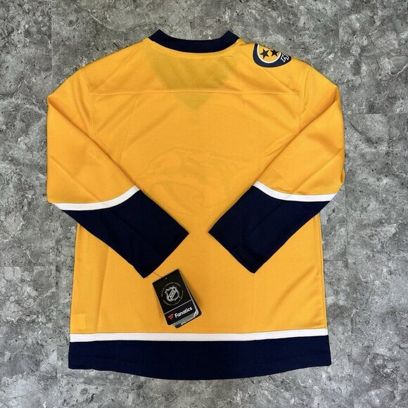 Nashville Predators Youth Jersey Size L/XL Stitch Logo Fanatics Authentic Yellow - Picture 2 of 5
